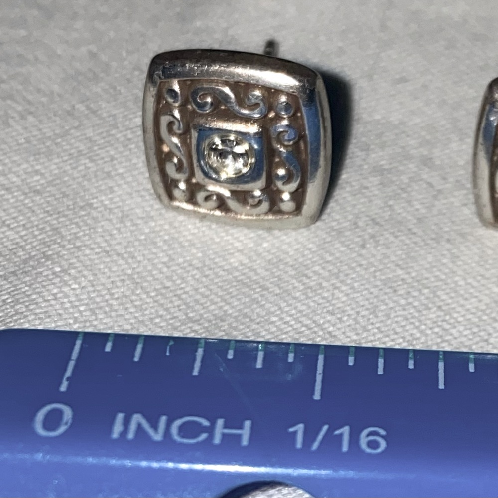 Brighton Square Crystal Post Earrings